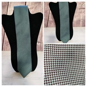 Men's Cortina Imported Silk Necktie Tie Black Blue Circle Geometric Handmade..T